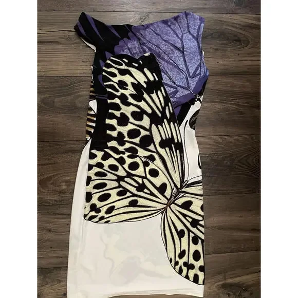 Roberto Cavalli Multicolor Butterfly Print Dress Size: 40 - Picture 3 of 9